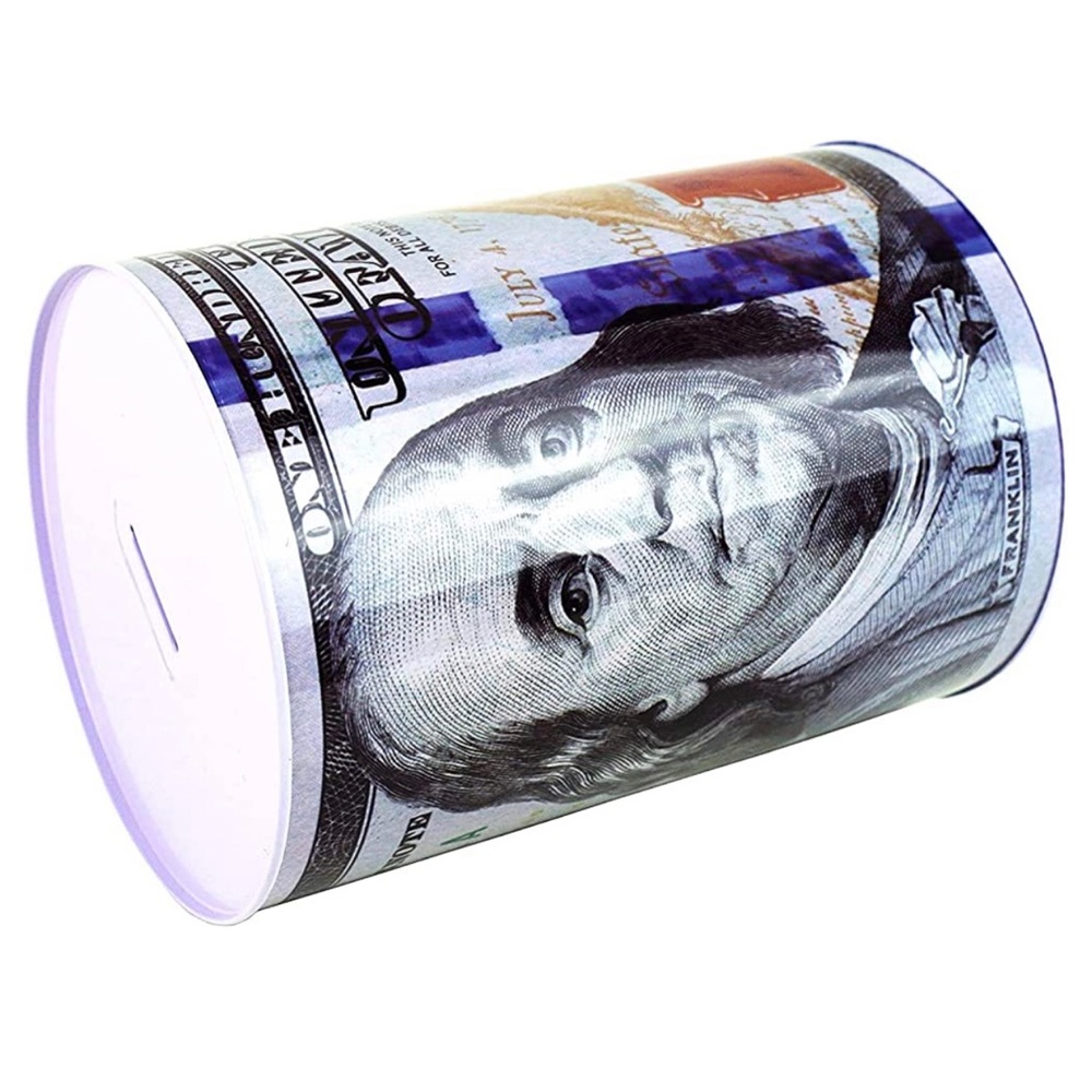 $100 Dollar Bill Piggy Bank saving money jar